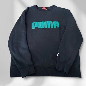 Puma black sweatshirt with blue logo streetwear